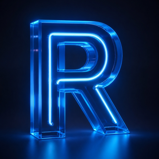 Lettre sculpturale monogramme R